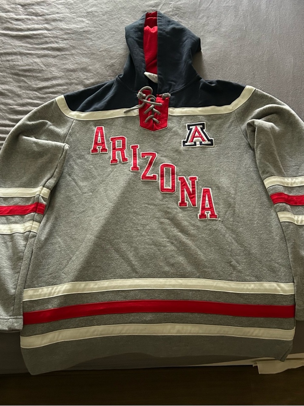 University of Arizona Champion Grey Hoodie with Red Accents